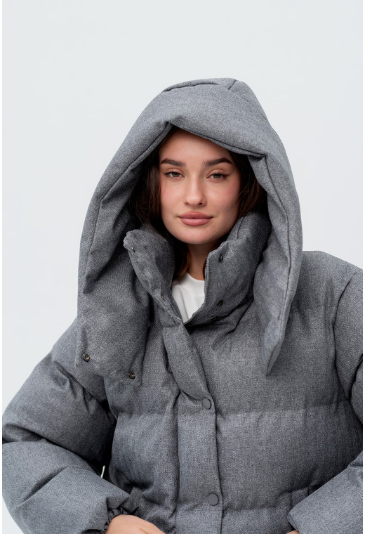 Серый зимний пуховик — 181228. Maritel. Изображенние 4 Серый зимний пуховик — 181228. Maritel. Изображенние 4