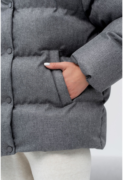 Серый зимний пуховик — 181228. Maritel. Изображенние 6 Серый зимний пуховик — 181228. Maritel. Изображенние 6