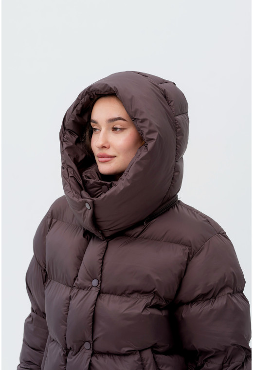 Шоколадный пуховик — 134978. Maritel. Изображенние 3 Шоколадный пуховик — 134978. Maritel. Изображенние 3