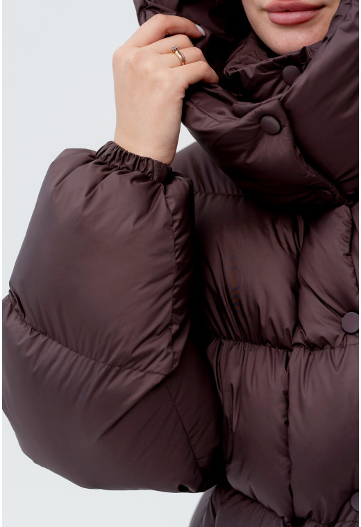 Шоколадный пуховик — 134978. Maritel. Изображенние 4 Шоколадный пуховик — 134978. Maritel. Изображенние 4