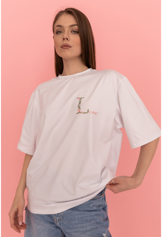 Біла футболка Love — 536679. Maritel. Зображення 1 Біла футболка Love — 536679. Maritel. Зображення 1