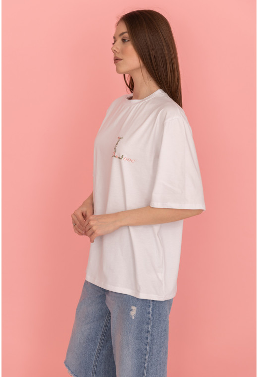 Біла футболка Love — 536679. Maritel. Зображення 2 Біла футболка Love — 536679. Maritel. Зображення 2