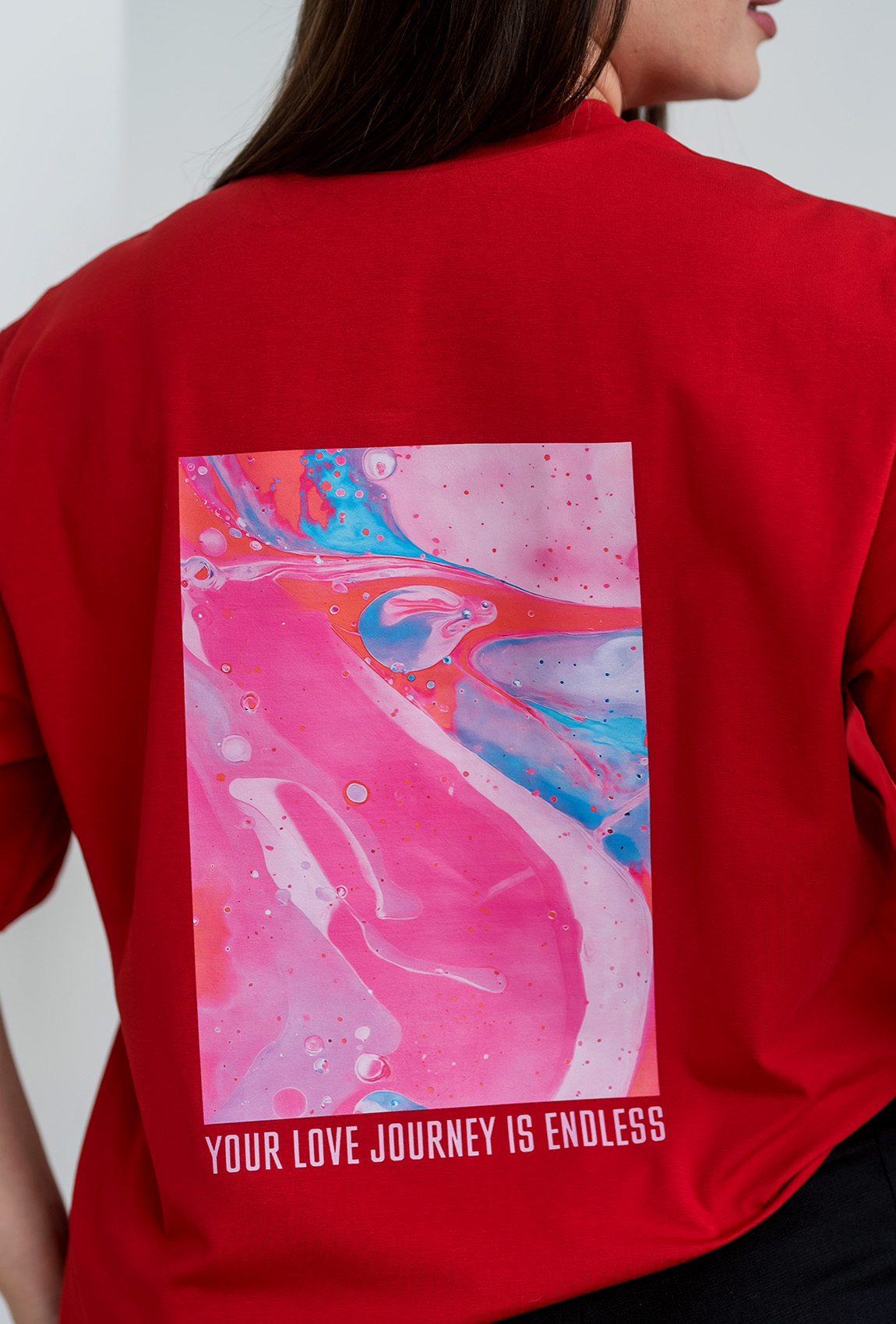 Красная футболка Love Journey —  608663. Maritel. Изображенние 3