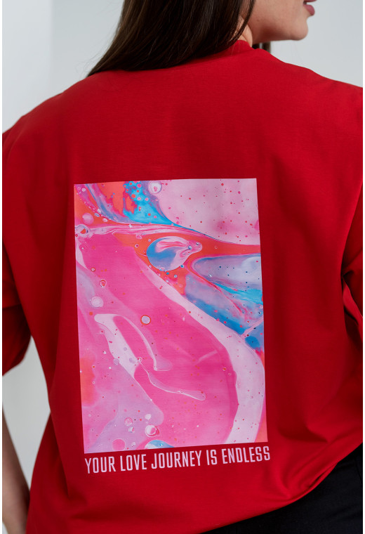 Червона футболка Love Journey — 608663. Maritel. Зображення 3 Червона футболка Love Journey — 608663. Maritel. Зображення 3