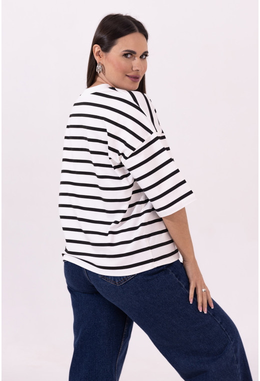 Футболка чорна смужка — 315979. Maritel. Зображення 1 Футболка чорна смужка — 315979. Maritel. Зображення 1