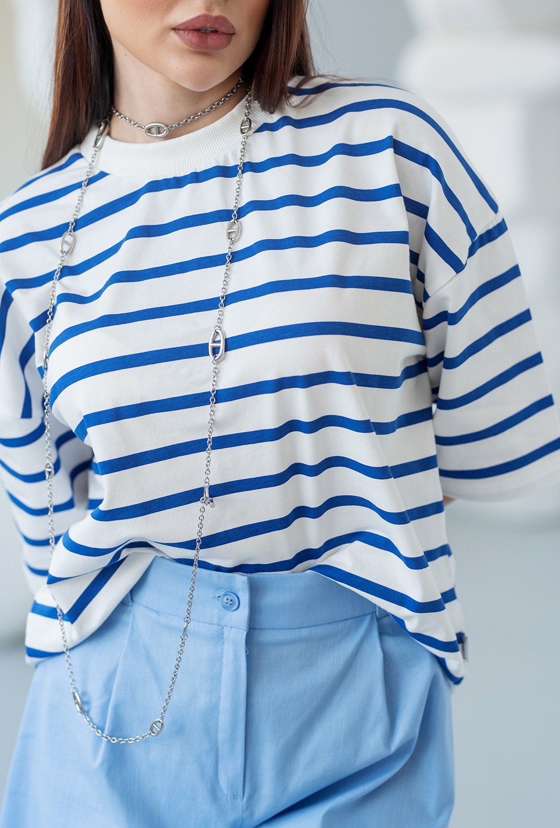 Футболка синя смужка — 891641. Maritel. Зображення 2 Футболка синя смужка — 891641. Maritel. Зображення 2