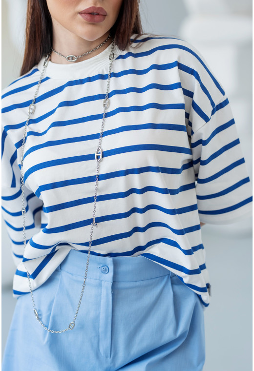 Футболка синя смужка — 891641. Maritel. Зображення 2 Футболка синя смужка — 891641. Maritel. Зображення 2