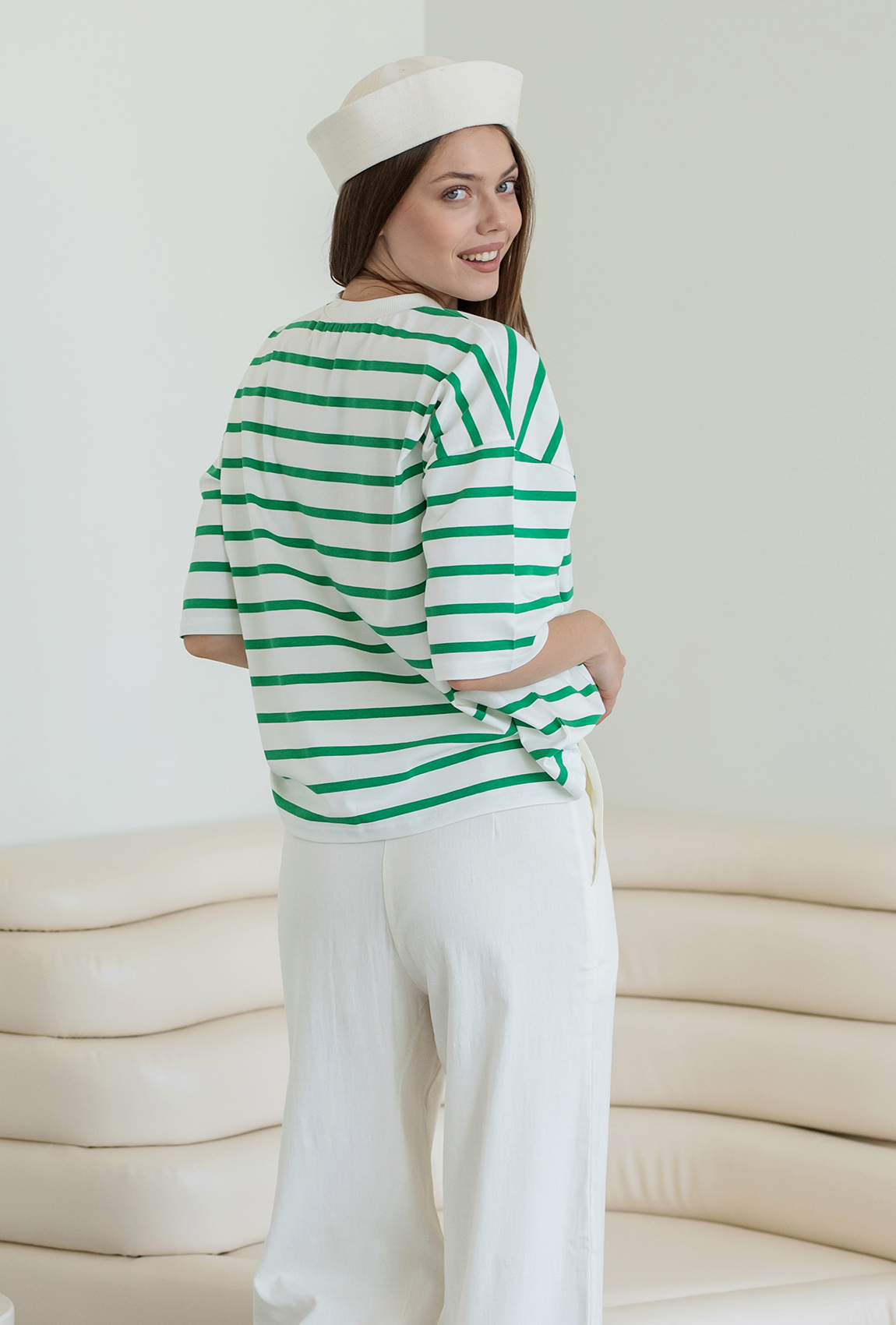 Футболка зелена смужка —  925644. Maritel. Зображення 1