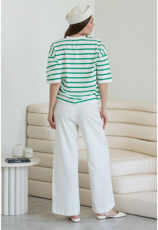 Футболка зелена смужка — 925644. Maritel. Зображення 2 Футболка зелена смужка — 925644. Maritel. Зображення 2