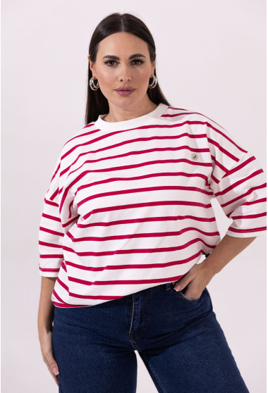 Футболка малиновая полоска. Maritel. Изображенние 7