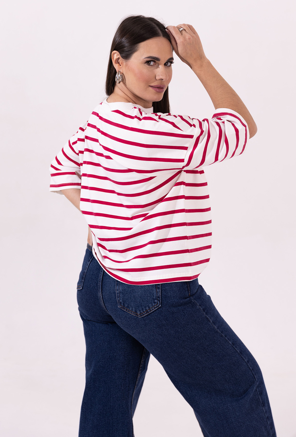 Футболка малинова смужка —  717755. Maritel. Зображення 1