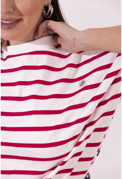 Футболка малинова смужка — 717755. Maritel. Зображення 2 Футболка малинова смужка — 717755. Maritel. Зображення 2