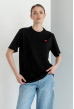 Черная футболка вышивка с сердцем — 753288. Maritel Черная футболка вышивка с сердцем — 753288. Maritel