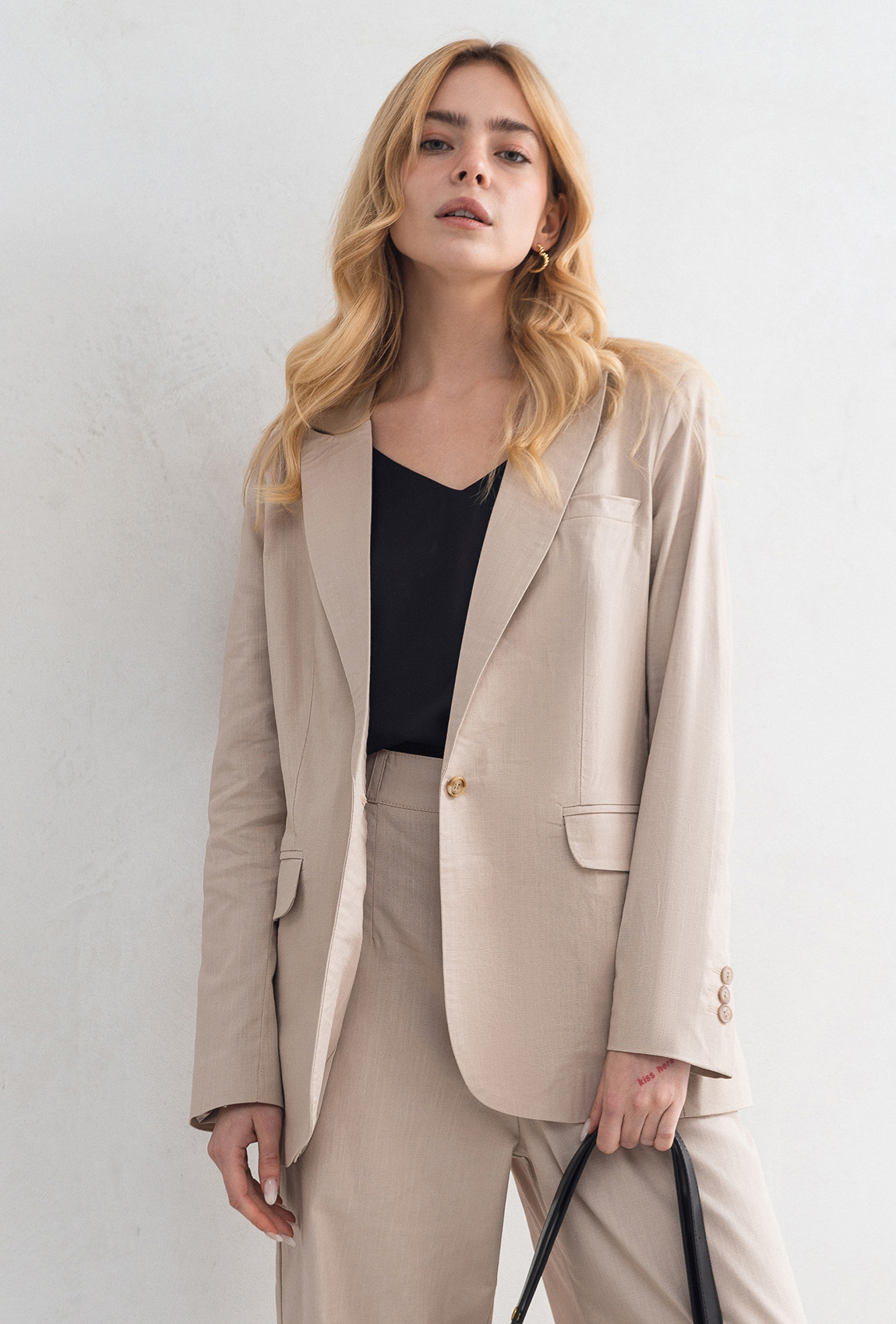 Бежевый льняной жакет —  707973. Maritel