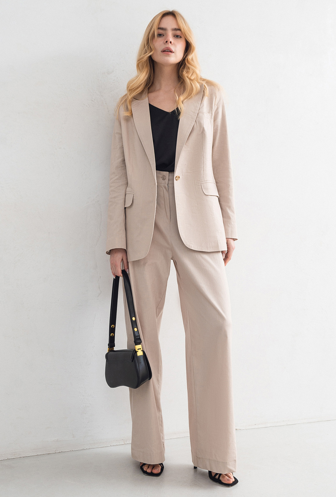 Бежевый льняной жакет —  707973. Maritel. Изображенние 2