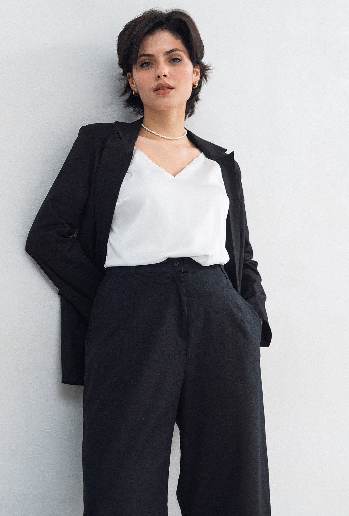 Чорний лляний жакет —  451084. Maritel. Зображення 2