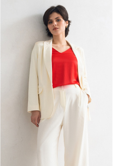 Молочний лляний жакет. Maritel. Зображення 6