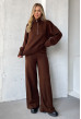 Шоколадный вязаный костюм с молнией — 387506. Maritel Шоколадный вязаный костюм с молнией — 387506. Maritel