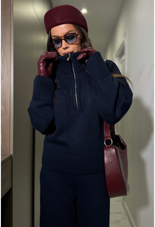 Синий вязаный костюм с молнией — 472639. Maritel. Изображенние 3 Синий вязаный костюм с молнией — 472639. Maritel. Изображенние 3