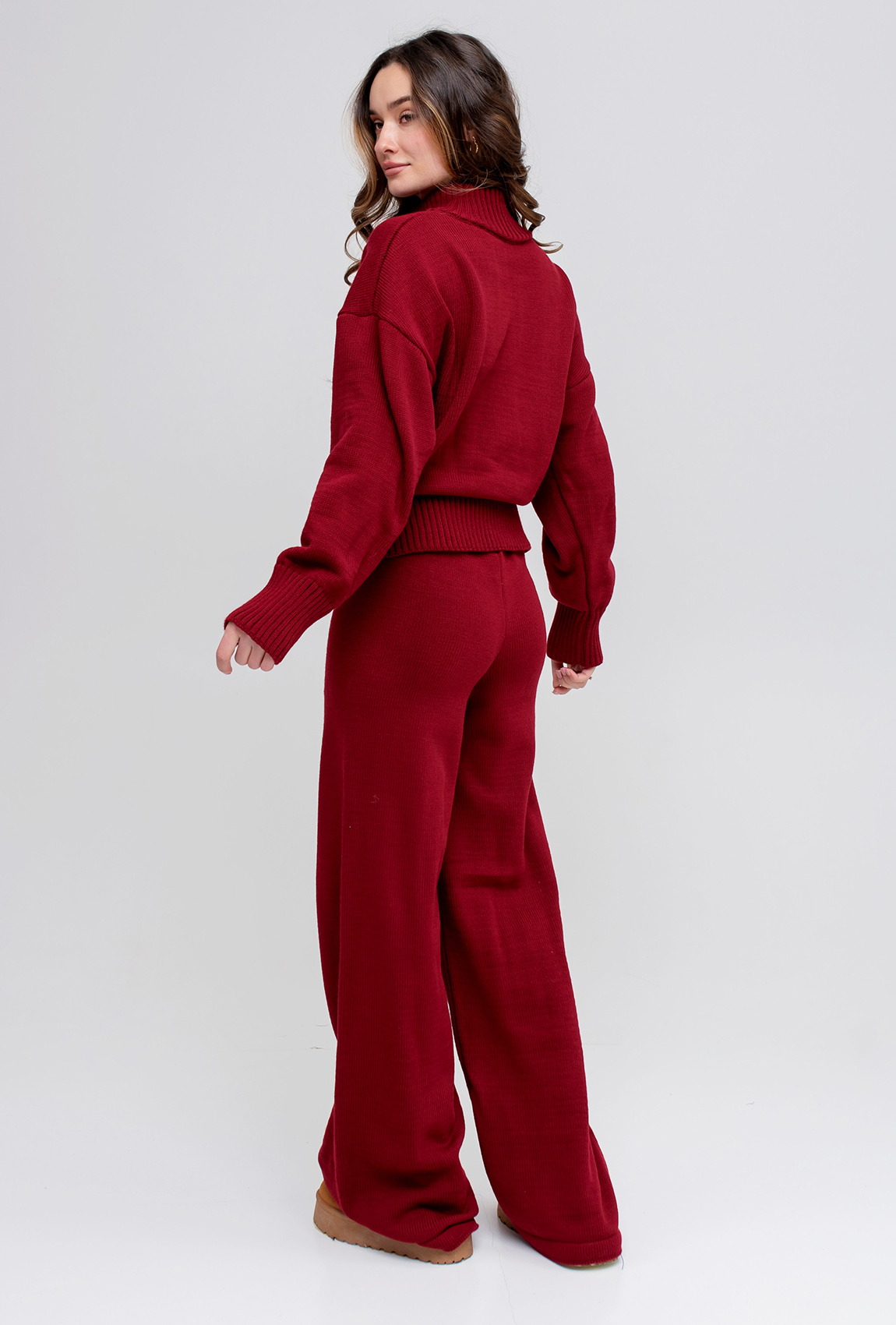 Бордовий в'язаний костюм з блискавкою —  363179. Maritel. Зображення 1