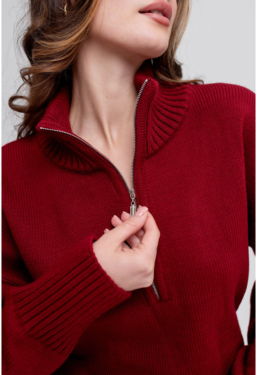 Бордовий в'язаний костюм з блискавкою — 363179. Maritel. Зображення 4 Бордовий в'язаний костюм з блискавкою — 363179. Maritel. Зображення 4