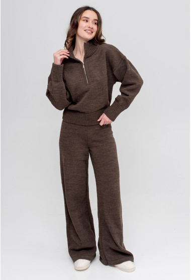 Шоколадный вязаный костюм с молнией. Maritel. Изображенние 10