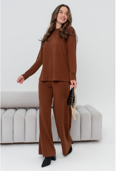 Коричневый вязаный ангоровый костюм. Maritel. Изображенние 1