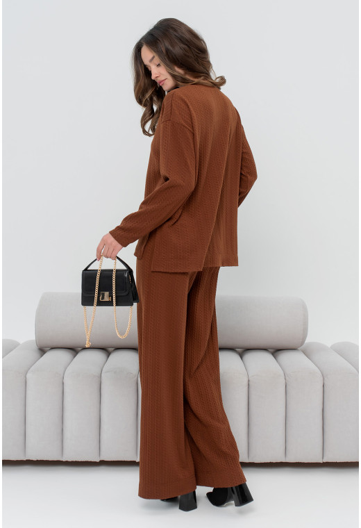 Коричневий в'язаний ангоровий костюм — 466460. Maritel. Зображення 1 Коричневий в'язаний ангоровий костюм — 466460. Maritel. Зображення 1