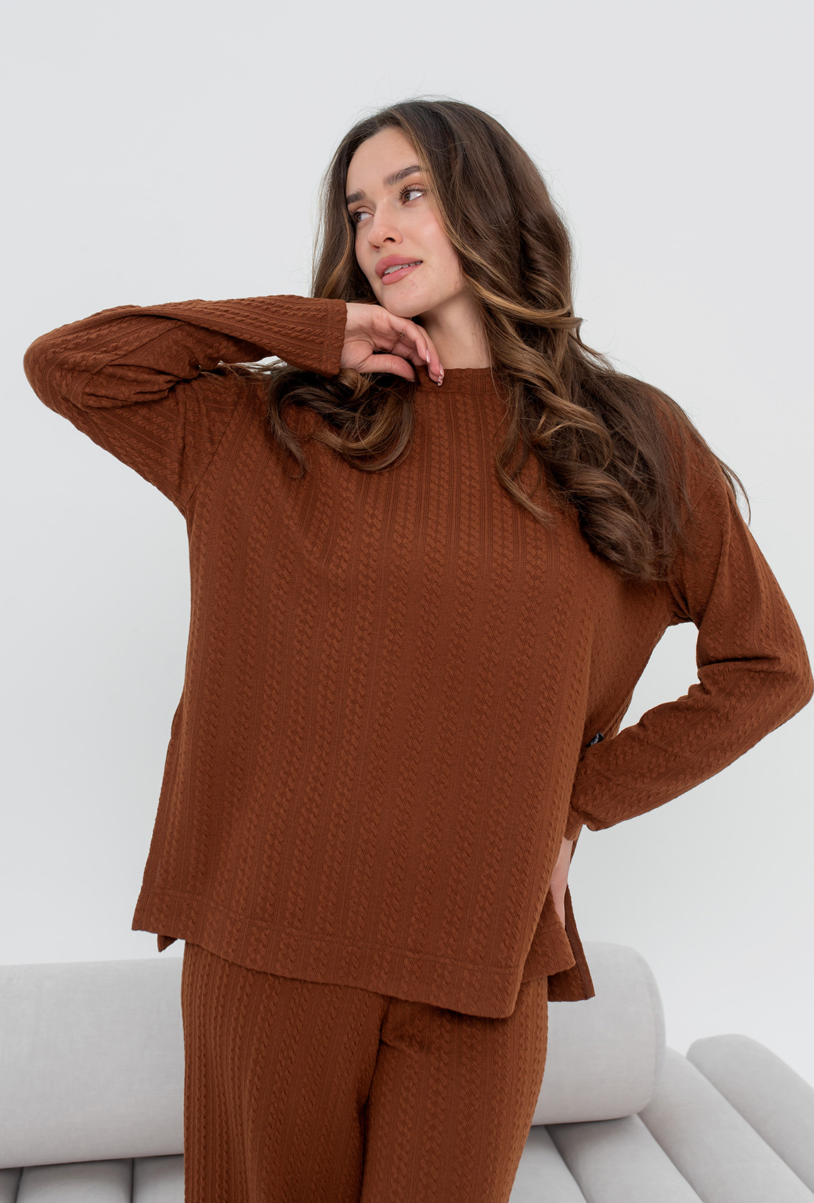 Коричневий в'язаний ангоровий костюм — 466460. Maritel. Зображення 2 Коричневий в'язаний ангоровий костюм — 466460. Maritel. Зображення 2