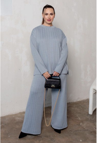 Серый вязаный ангоровый костюм. Maritel. Изображенние 2