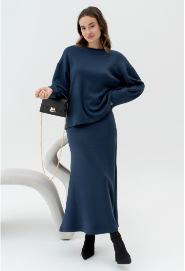 Синій ангоровий костюм зі спідницею. Maritel. Зображення 2 Синій ангоровий костюм зі спідницею. Maritel. Зображення 2