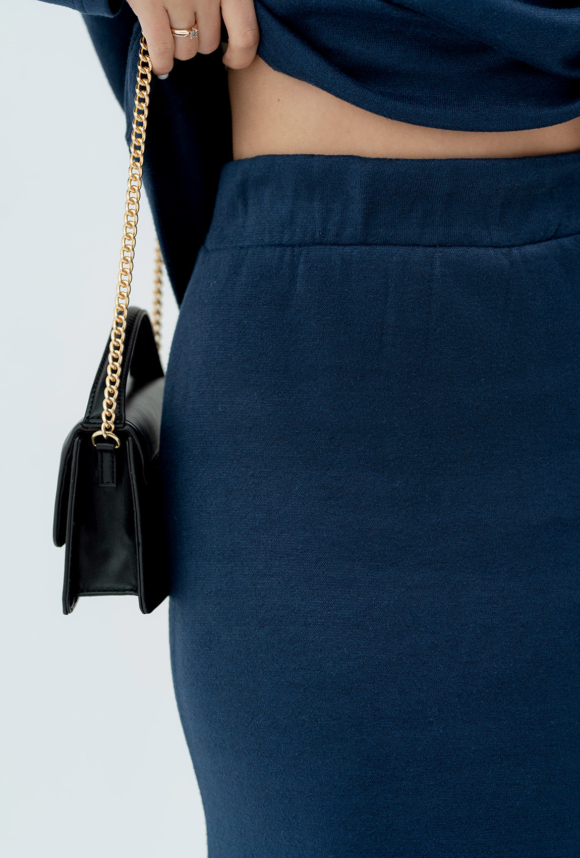 Синій ангоровий костюм зі спідницею —  374251. Maritel. Зображення 7