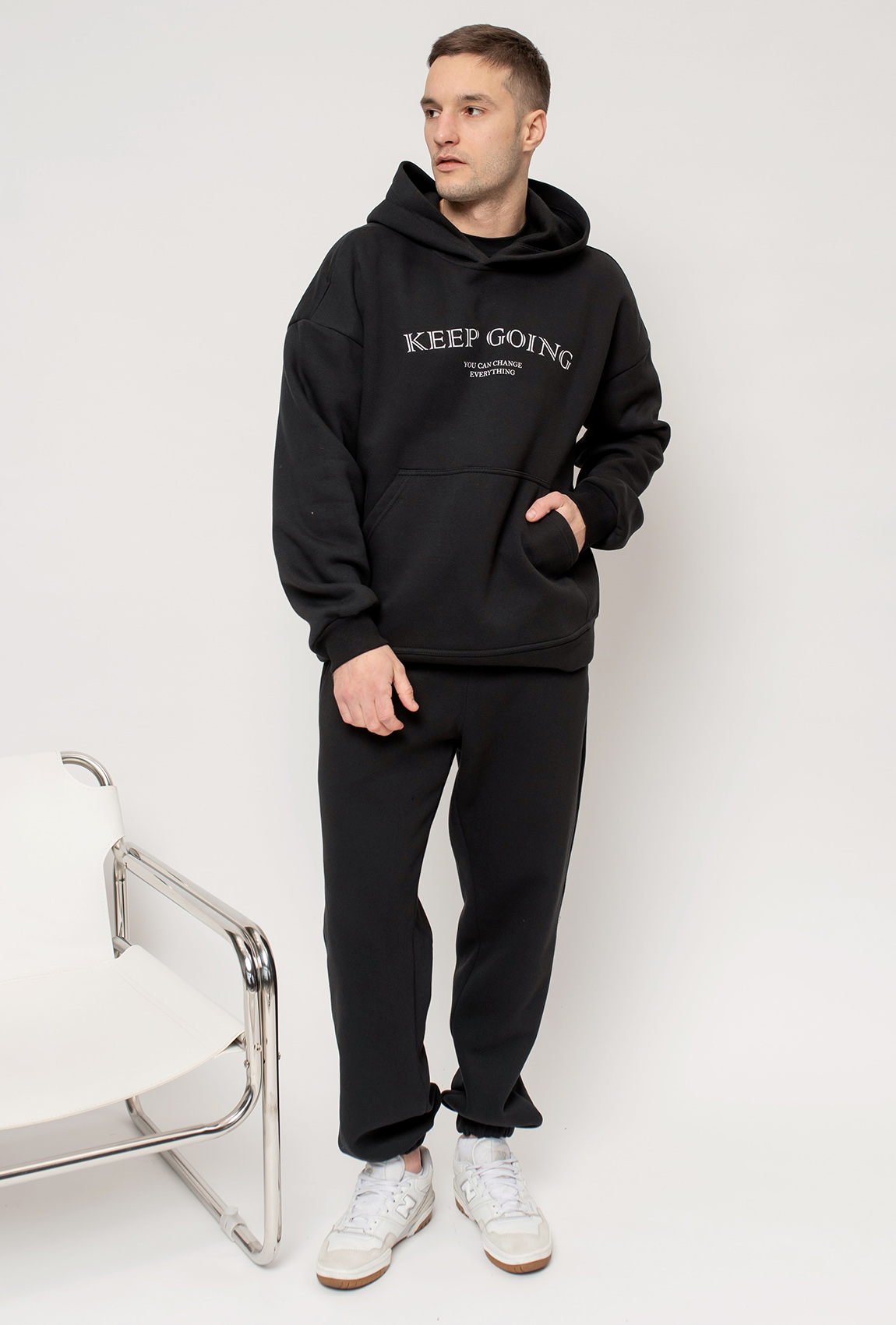 Черный мужской костюм футер Keep going —  210094. Maritel