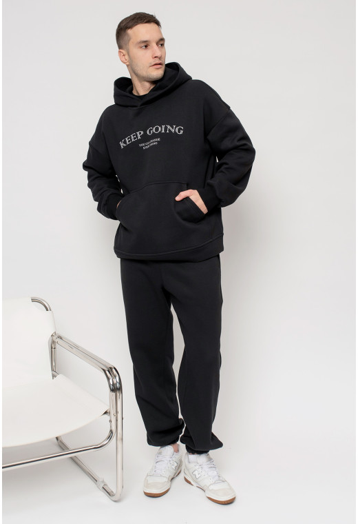 Черный мужской костюм футер Keep going — 210094. Maritel. Изображенние 1 Черный мужской костюм футер Keep going — 210094. Maritel. Изображенние 1