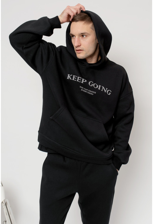 Черный мужской костюм футер Keep going — 210094. Maritel. Изображенние 4 Черный мужской костюм футер Keep going — 210094. Maritel. Изображенние 4