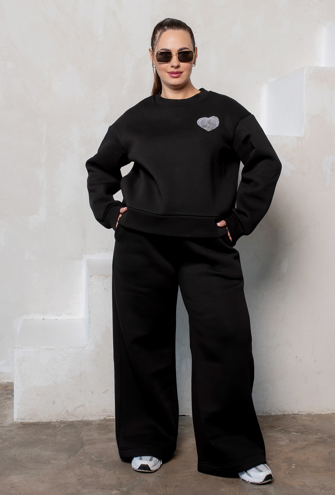 Чорний костюм футер з серцем —  175318. Maritel Чорний костюм футер з серцем —  175318. Maritel