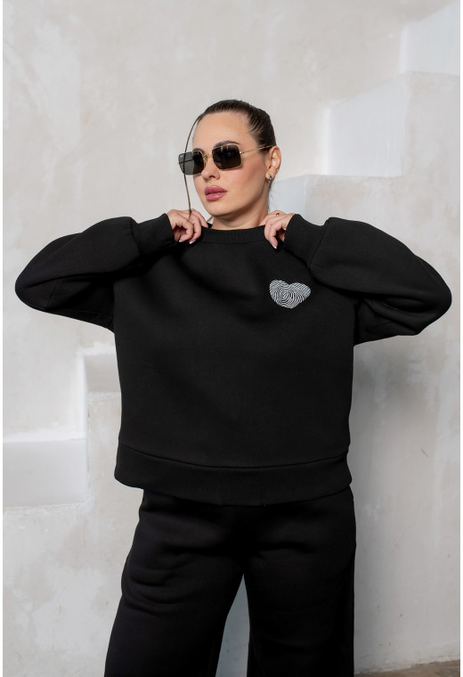 Чорний костюм футер з серцем —  175318. Maritel. Зображення 3 Чорний костюм футер з серцем —  175318. Maritel. Зображення 3