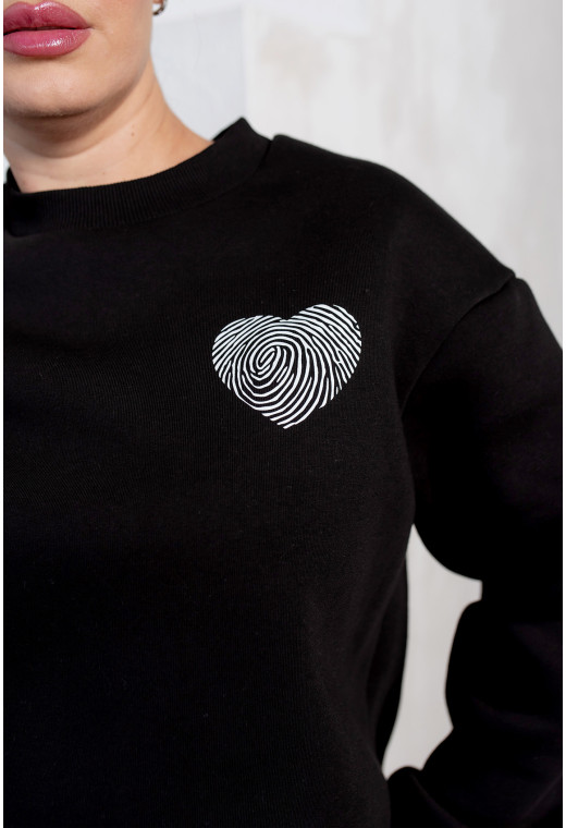 Чорний костюм футер з серцем —  175318. Maritel. Зображення 4 Чорний костюм футер з серцем —  175318. Maritel. Зображення 4