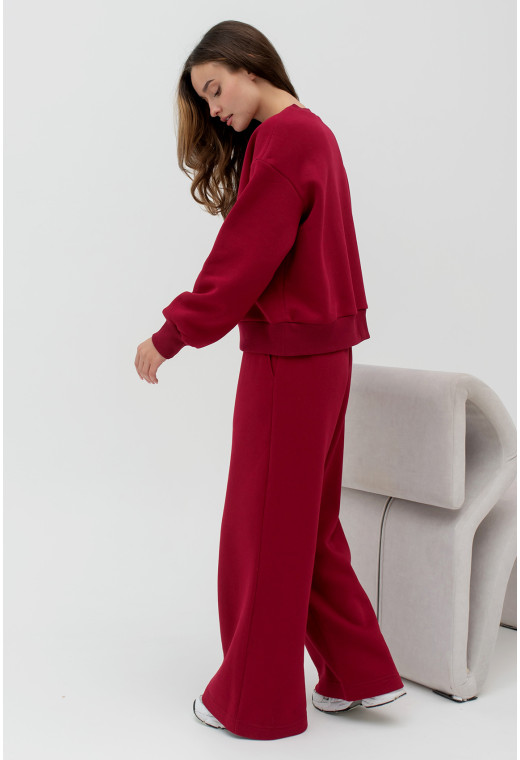 Бордовый костюм футер с сердцем — 919232. Maritel. Изображенние 1 Бордовый костюм футер с сердцем — 919232. Maritel. Изображенние 1