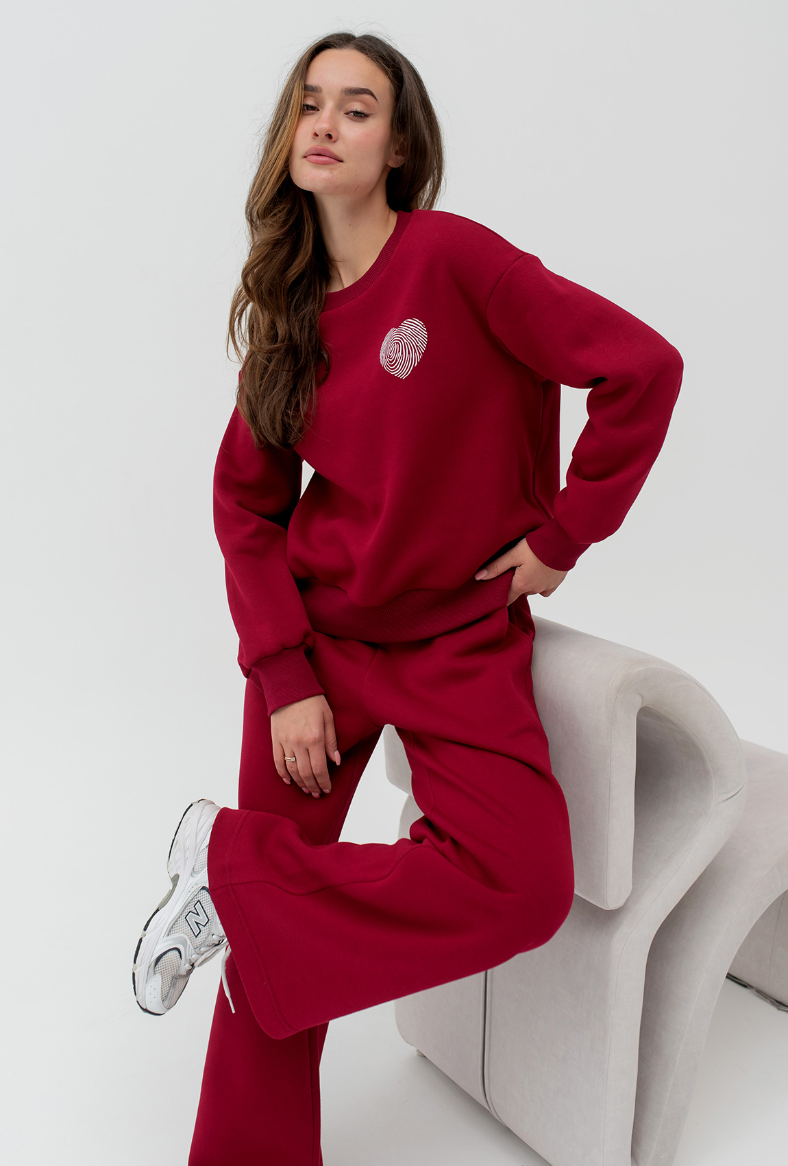 Бордовый костюм футер с сердцем — 919232. Maritel. Изображенние 3 Бордовый костюм футер с сердцем — 919232. Maritel. Изображенние 3