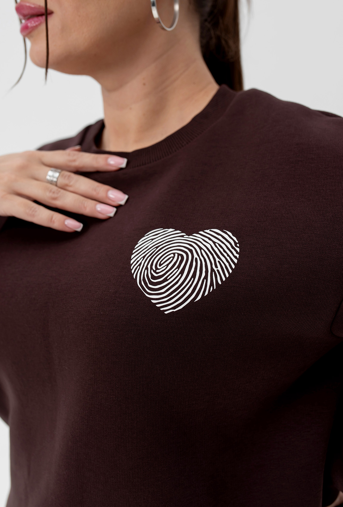 Шоколадный костюм футер с сердцем — 582504. Maritel. Изображенние 3 Шоколадный костюм футер с сердцем — 582504. Maritel. Изображенние 3