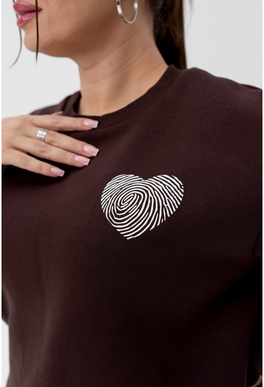 Шоколадный костюм футер с сердцем — 582504. Maritel. Изображенние 3 Шоколадный костюм футер с сердцем — 582504. Maritel. Изображенние 3