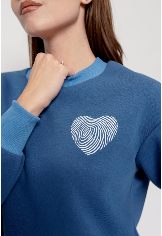 Костюм футер с сердцем цвет джинс. Maritel. Изображенние 4 Костюм футер с сердцем цвет джинс. Maritel. Изображенние 4