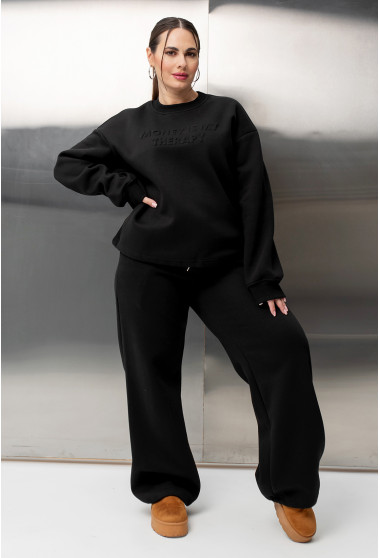 Черный костюм футер с тиснением. Maritel. Изображенние 9