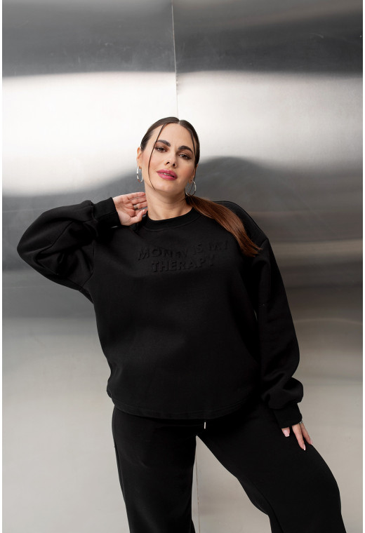 Чорний костюм футер з тисненням — 638391. Maritel. Зображення 3 Чорний костюм футер з тисненням — 638391. Maritel. Зображення 3