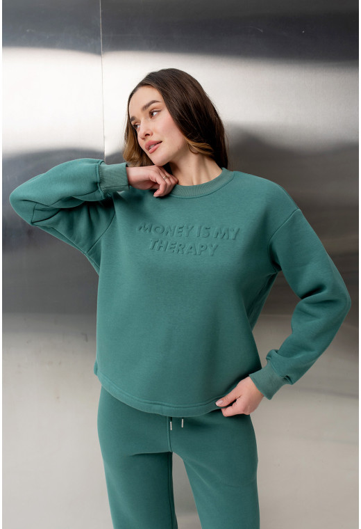 Ментоловий костюм футер з тисненням — 270690. Maritel. Зображення 3 Ментоловий костюм футер з тисненням — 270690. Maritel. Зображення 3