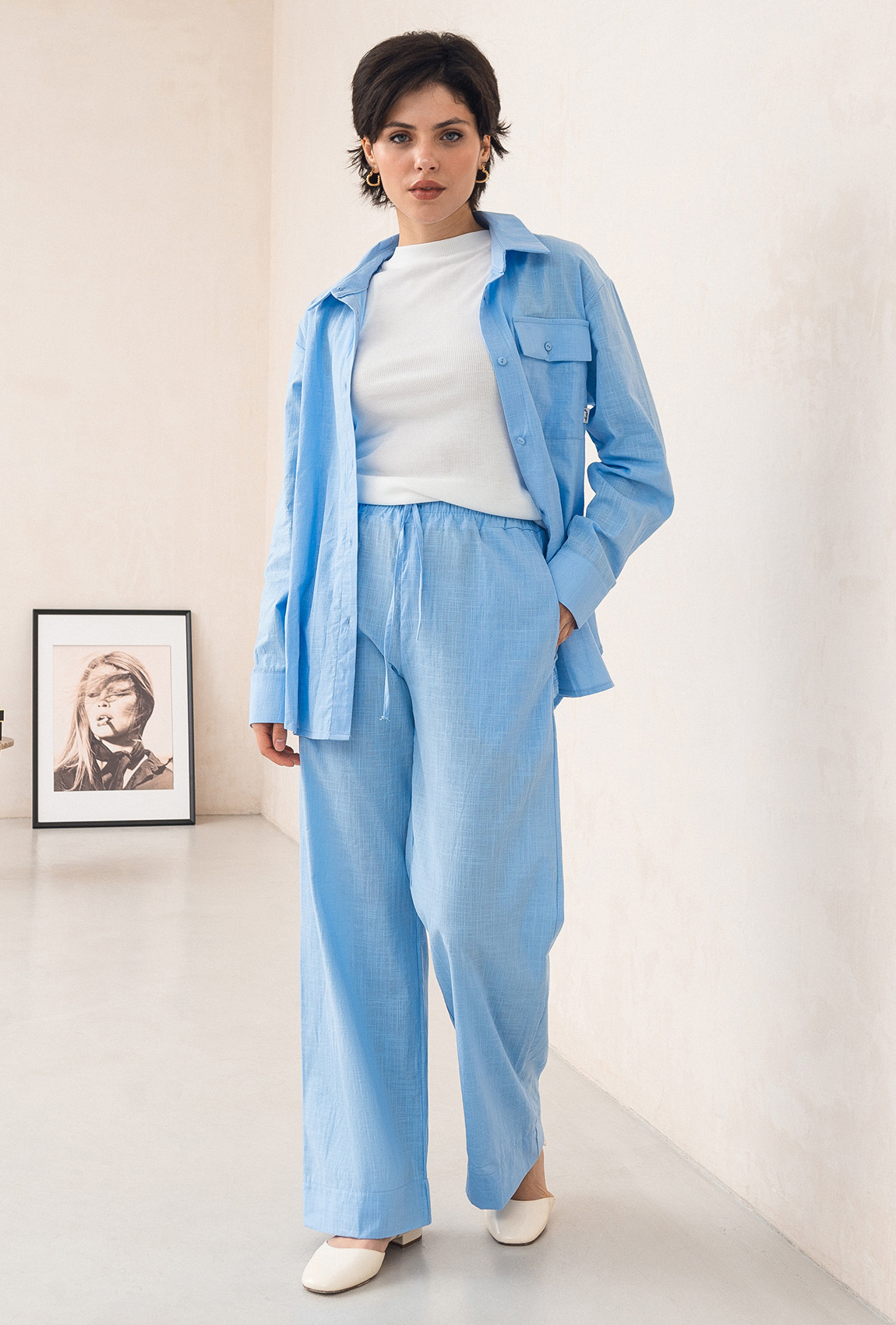 Блакитний лляний костюм — 177788. Maritel Блакитний лляний костюм — 177788. Maritel