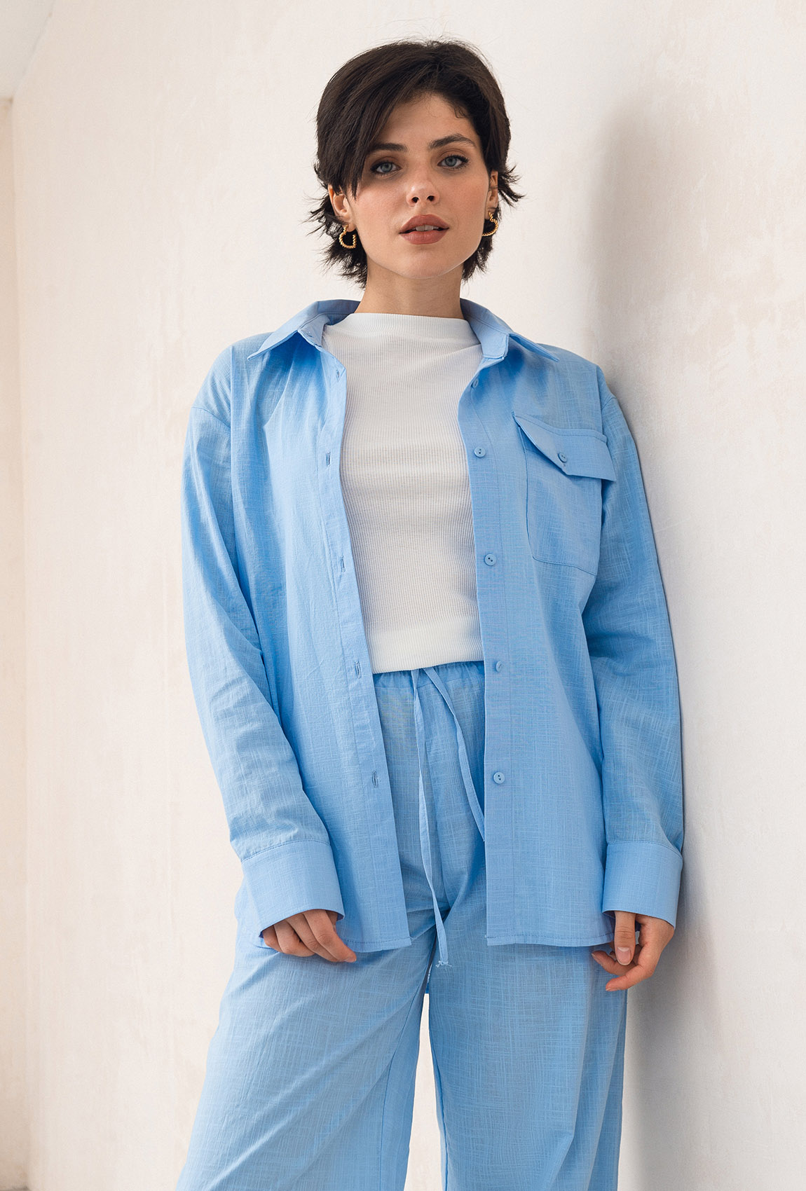 Блакитний лляний костюм — 177788. Maritel. Зображення 2 Блакитний лляний костюм — 177788. Maritel. Зображення 2