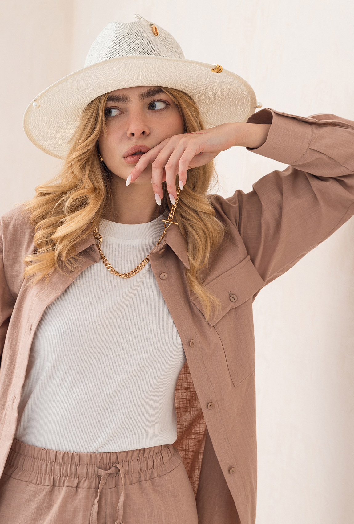 Костюм лляний мокко — 372432. Maritel. Зображення 3 Костюм лляний мокко — 372432. Maritel. Зображення 3