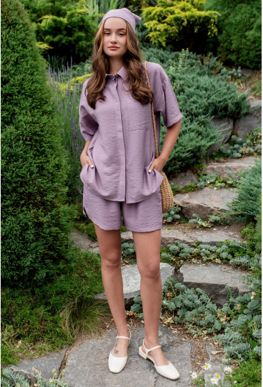 Бузковий костюм льон жатка. Maritel. Зображення 8 Бузковий костюм льон жатка. Maritel. Зображення 8